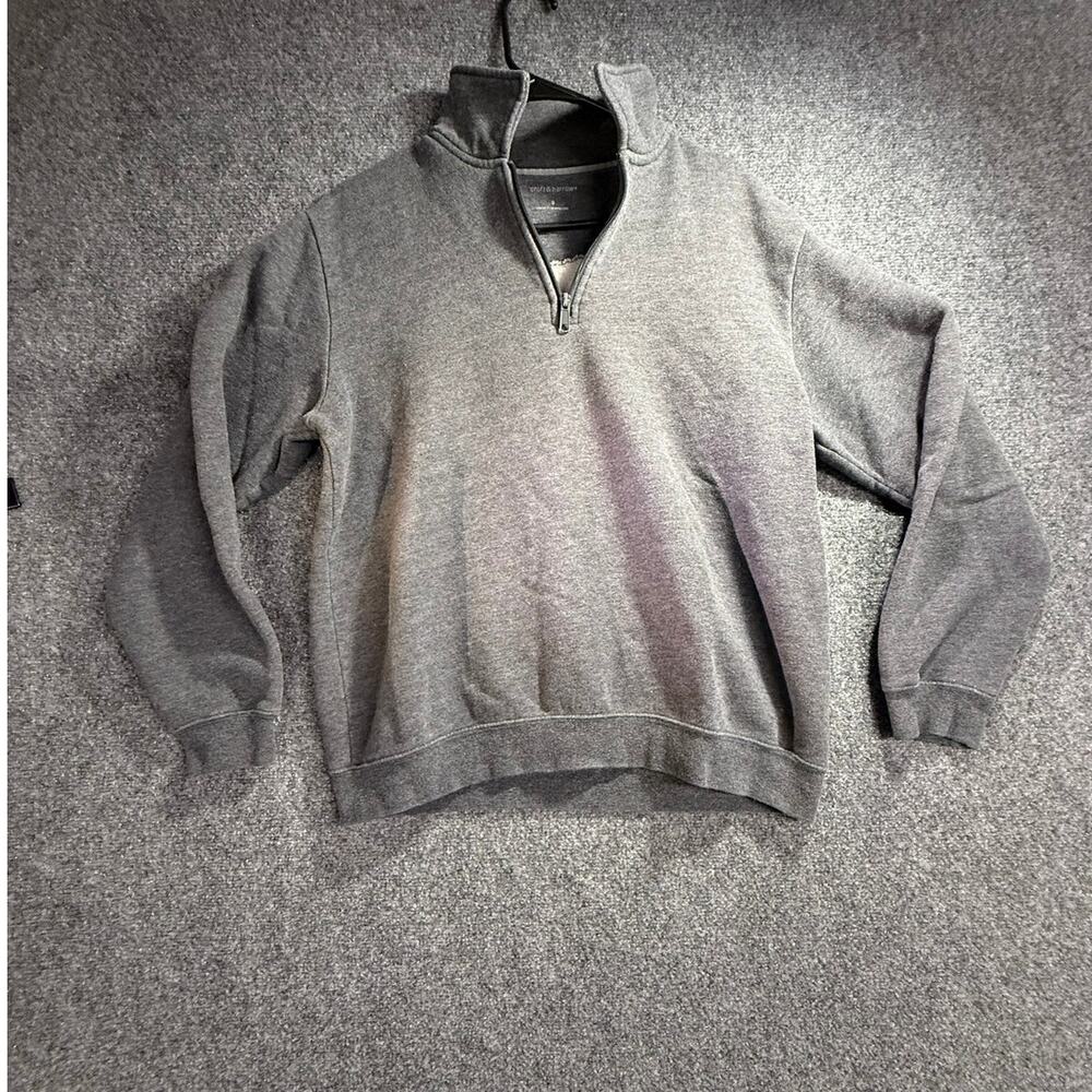 Croft & Barrow Men's Gray Fleece Lined 1/4 Zip Pullover Sweatshirt Size Small